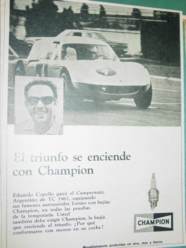 Bujias Champion Eduardo Copello Publicidad Campeonato Torino