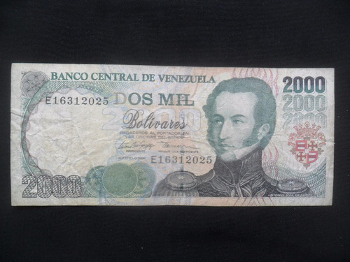 Billete Venezuela 2000 Bolivares 1998