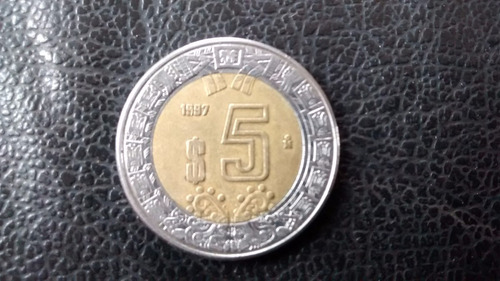 Moneda  Mexico  5 Pesos - 1997 -  Bimetalica (x830