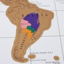 Imagen 3 de 6 de Mapa Poster Vinilo Planiferio Raspamundi Viajeros Raspable