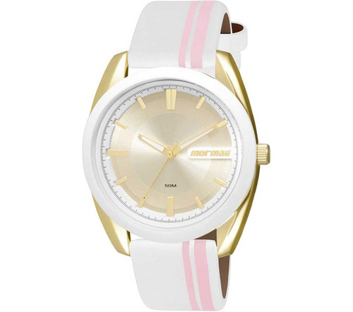 Relógio Feminino Mormai Mauí Mo2039ag/8k - Dourado E Branco