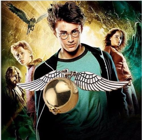 Collar Harry Potter Snitch Angel Alas Doradas, Plateadas