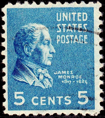 Sello United States Postage James Monroe 5 Cents 1938