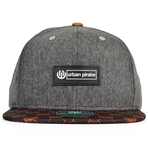 Boné John Roger Urban Pirate Aba Reta Strapback Cinza