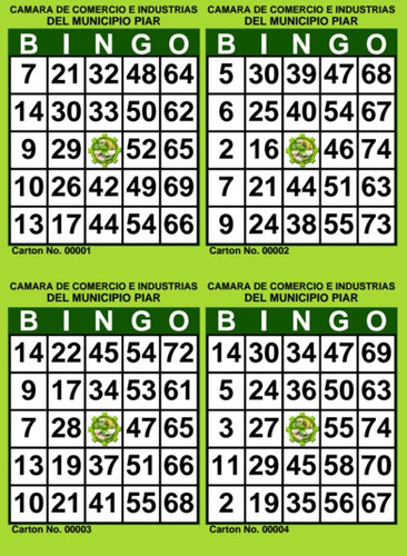 Cartones De Bingo Para Imprimir Pdf (2000 Cartones) 500 H.