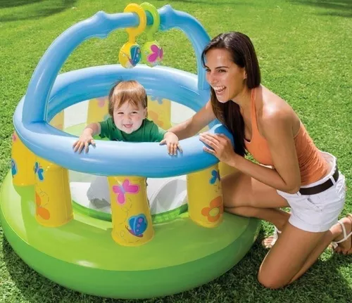 Corralito Bebe Inflable Intex Baby Gym 117x117cm Cuadrado