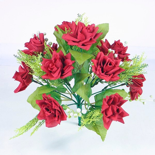 Buquê Mini Rosas Diversas Cores 30 Cm - Flor Artificial