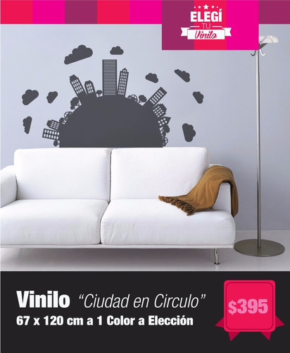 Vinilo Decorativo - Ciudad Circular - Decorá Tus Paredes