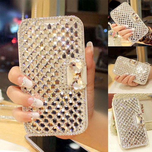 Funda Samsung J7/s7 Flat Edge Moño Cristales Simil