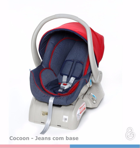 Imagem 1 de 4 de Kit Bebê Conforto + Base Para Carro Cocoon Jeans Galzerano