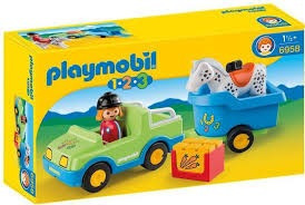 Playmobil 1-2-3 Auto C/remolque Y Caballo 6958 Zona Devoto