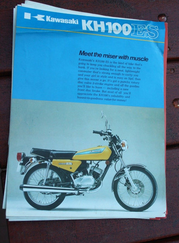Memorabilia Motociclistica; Folleto De Kawasaki Kc100es