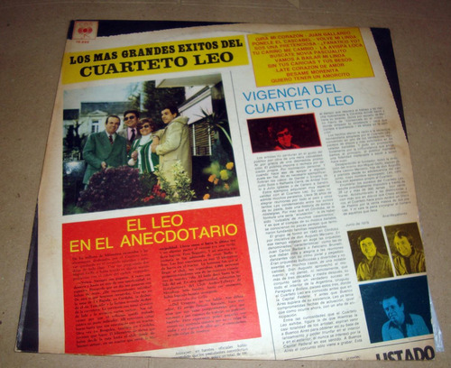 Cuarteto Leo Los Mas Grandes Exitos Lp   / Kktus