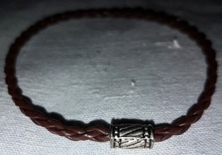 Pulseira Em Couro Trançado,bom Estado