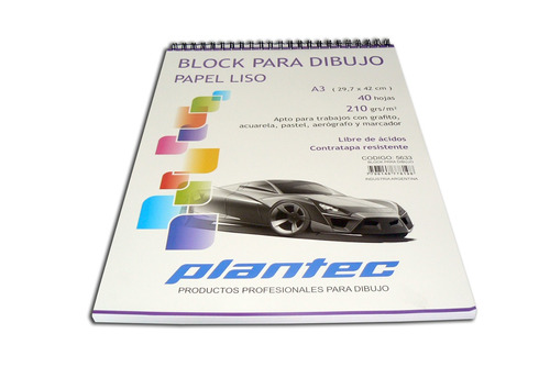 Block Boceto 210g A3 Plantec 40 Hojas Espiralado