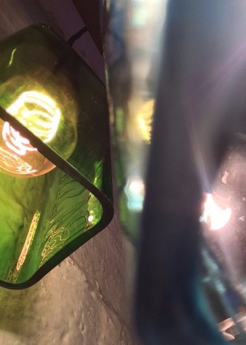 Imagen 4 de 5 de Pantalla Lampara De Botella Sin Fondo Corte Cuadrado