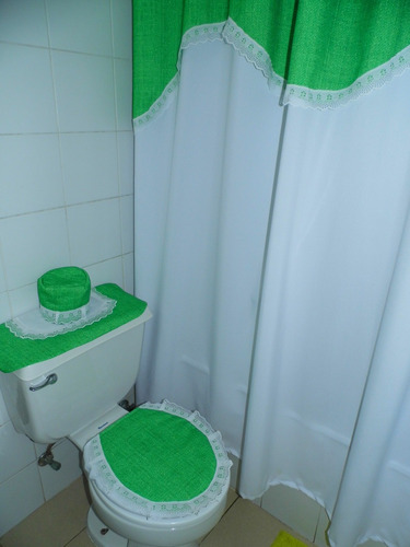 Juegos De Baño Exclusivos, Bordados Con Cinta. (verde Joven)