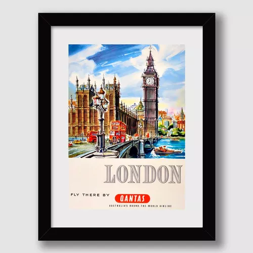 QUADRO CIDADE LONDRES - ÔNIBUS E BIG BEN - TAMANHO 40X60