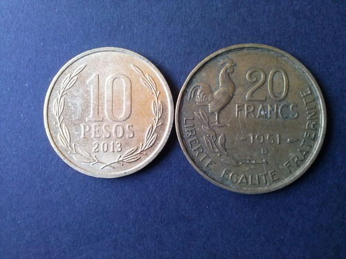 Moneda Francia 20 Francos 1951 Ceca B Bronce (c16)