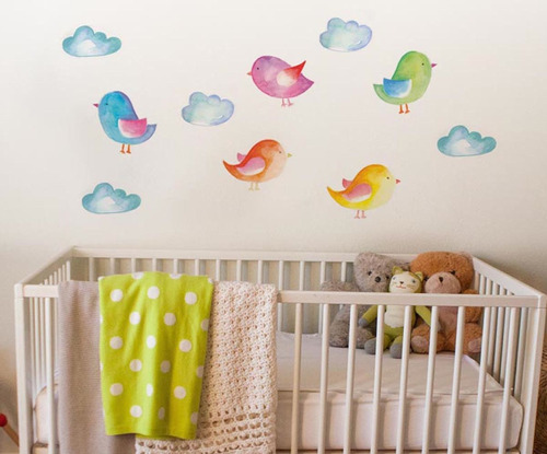 Linda Wall Vinilo Sticker De Pared Infantil Pájaros