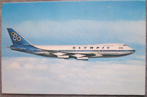 Postal De Avion Aereolinea Olympic Grecia B747 200b