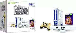 Microsoft Xbox 360 + Kinect Slim 320GB Limited Edition Star Wars Bundle cor matte blue e white