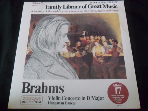 Vinilo Lp Brahms  Family Library Of Great Music