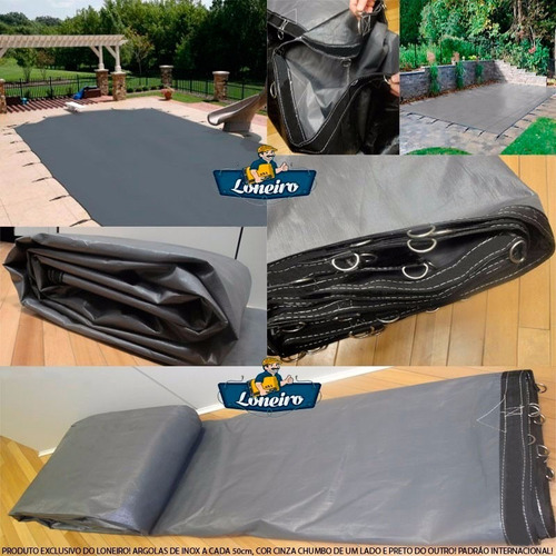 Imagem 2 de 6 de Lona Capa 27x13 Cinza Preta Plastica Cobertura Gigante Pppe