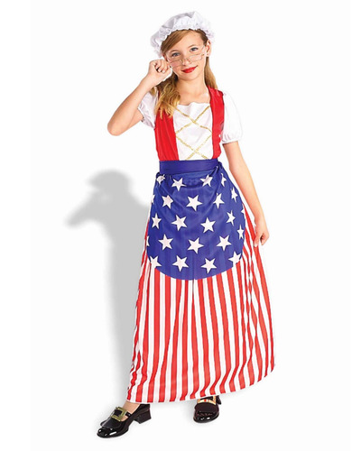 Disfraz Para Niña Betsy Ross Talla L (12-14) Halloween