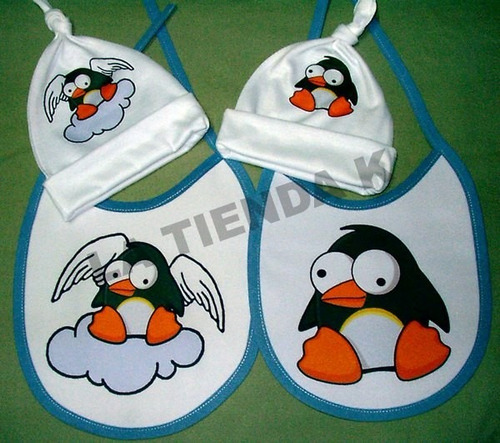 Imagen 3 de 10 de Combo Babero Y Gorritos Kirchneristas Peronistas Pingüinos