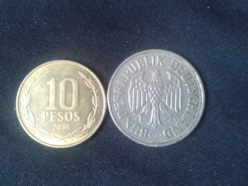 Moneda Alemania Federal 1 Mark Níquel 1969 Ceca J (c26)