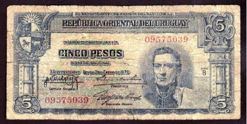 Brou 5 Pesos (1939) Variante 10.v.23 A Elegir