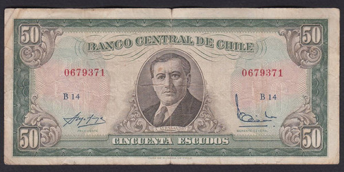 Billete Chile 50 Escudos Molina Ibañez B14 (c85)