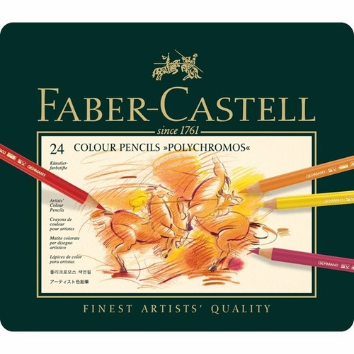 Lápices De Colores Polychromos Faber Castell Lata X 24 Unid