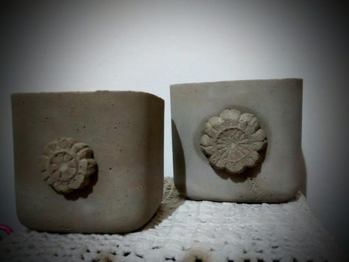 Imagen 5 de 6 de Conjunto 6 Macetas De Cemento Concreto Diseño Minimalista