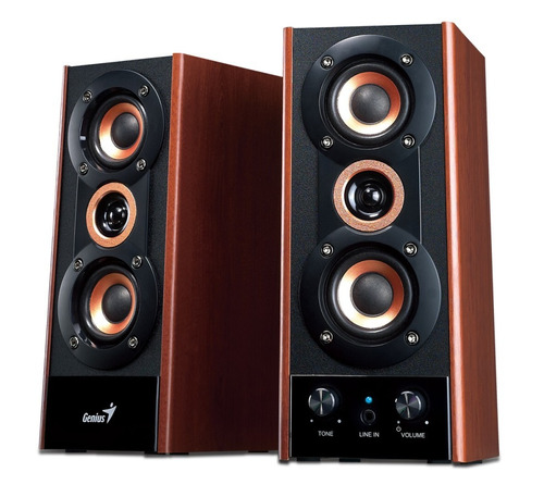 Parlantes Genius Sp Hf800a Pc 20w Rms 220v 3 Vias Madera 2.0