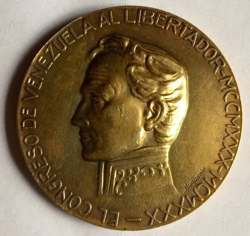 Medalla Bolívar Centenario De Su Muerte, 1830-1930