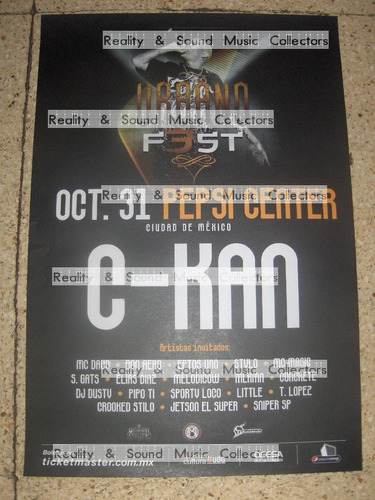 Urbano Fest C Kan Poster Pepsi Center De Coleccion!!
