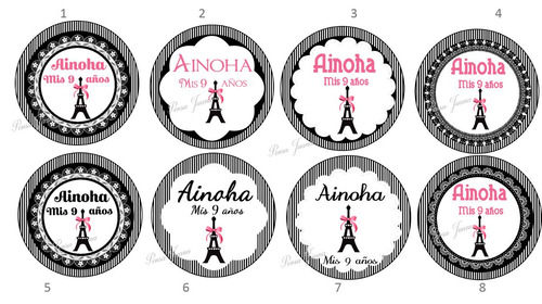 Etiquetas Candy Bar Personalizadas Paris