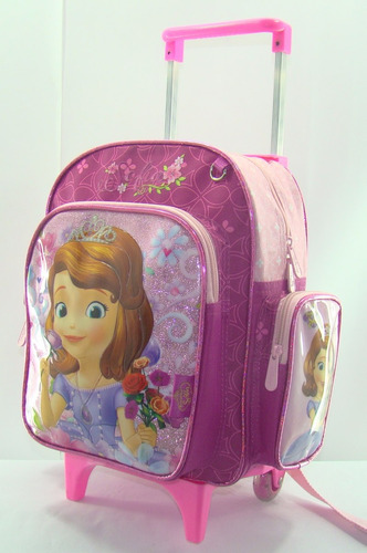 Mochila Escolar Com Rodinhas Princesa Sofia Média , Chenson