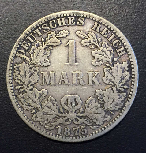 Ale076 Moneda Alemania Imperio 1 Mark 1875 A F-vf Plata Ayff