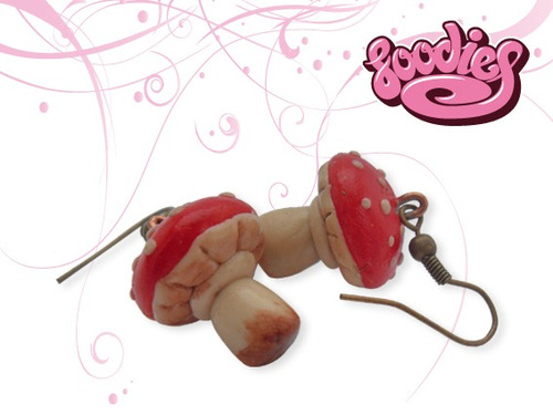 Aretes Kawaii Diferentes Con Formas Divertidas (honguitos)