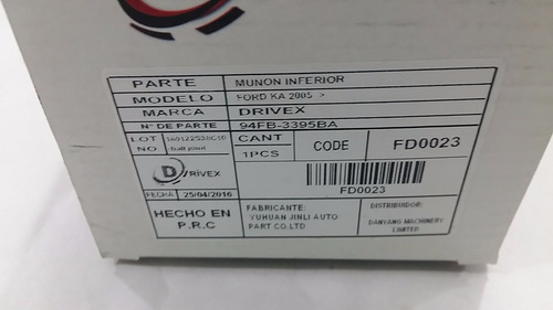 Muñon Inferior Izq/der Ford Ka/ Fiesta 96-01 Balita