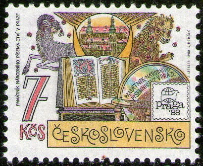Checoslovaquia Sello Mint Expo Filatelia = Zodiaco Año 1988
