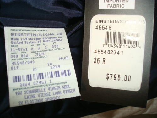 Hugo Boss Saco Einstein Nuevo Original Azul Rayas, No Gucci