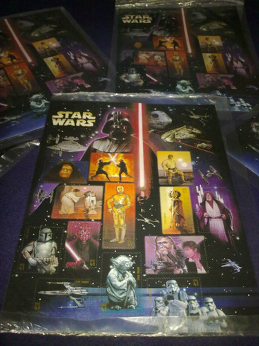Imagen 4 de 6 de Planilla De Timbres Conmemorativos Star Wars