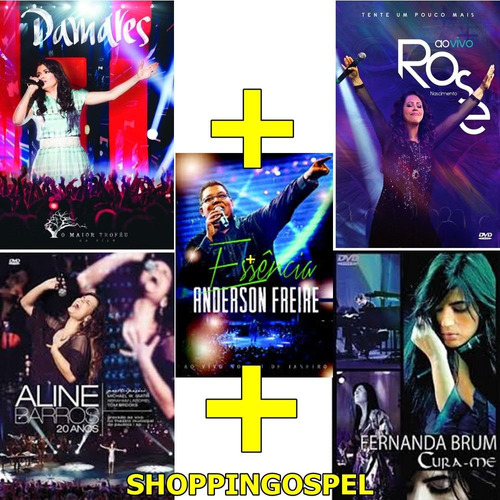 Kit Dvds Anderson Freire + Damares + Rose + Aline + Fernanda