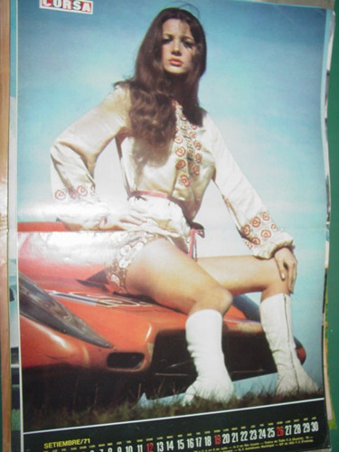 Almanaque Calendario Poster Señorita Corsa Septiembre 1971
