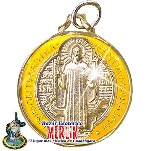 Medalla San Benito Encapsulada En Resina - Vs Daños Y Males