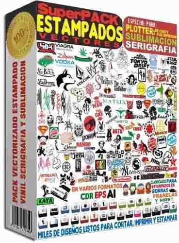 Pack Vectorizado Estampado Vinil Serigrafia Y Sublimacion